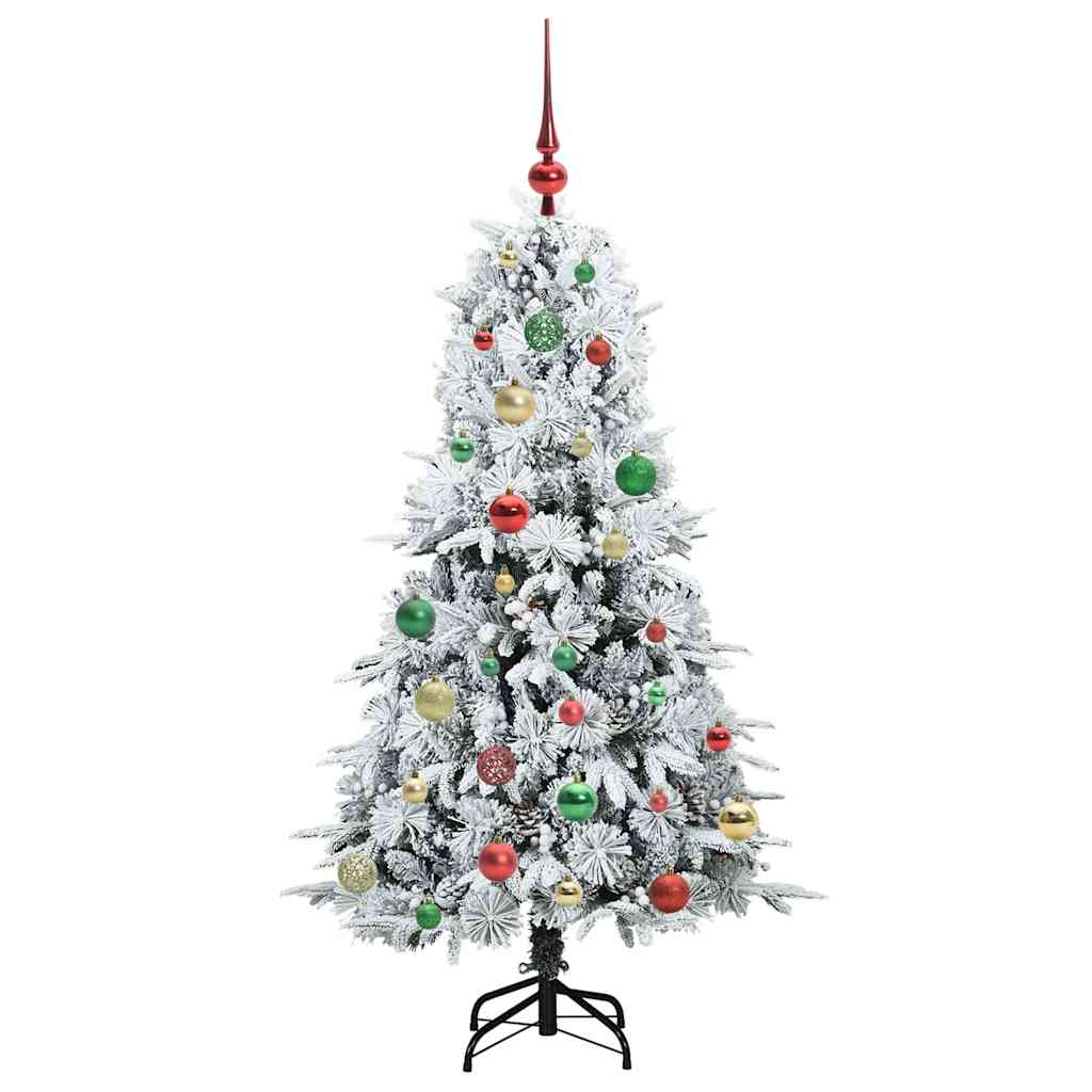 vidaXL Künstlicher klappbarer Weihnachtsbaum Weiß 150 cm PE und PVC