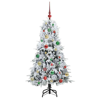 vidaXL Künstlicher klappbarer Weihnachtsbaum Weiß 150 cm PE und PVC