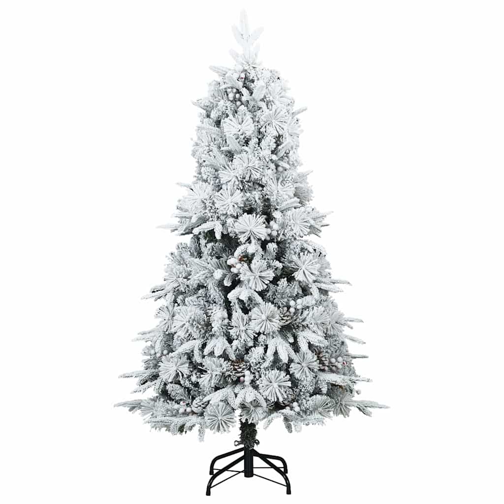 vidaXL Künstlicher klappbarer Weihnachtsbaum Weiß 150 cm PE und PVC