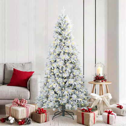 vidaXL Künstlicher klappbarer Weihnachtsbaum Weiß 180 cm PE und PVC