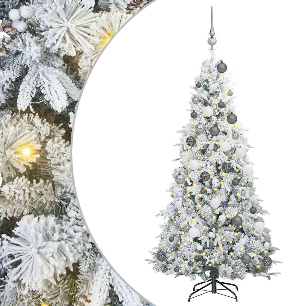 vidaXL Künstlicher klappbarer Weihnachtsbaum Weiß 180 cm PE und PVC
