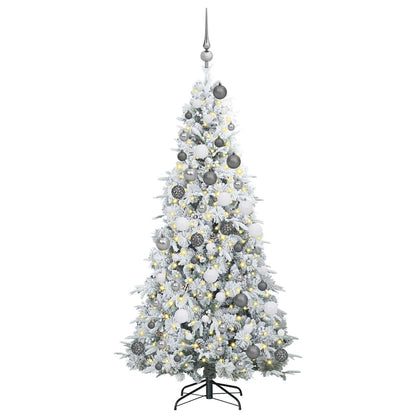 vidaXL Künstlicher klappbarer Weihnachtsbaum Weiß 180 cm PE und PVC