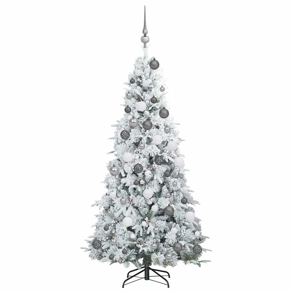 vidaXL Künstlicher klappbarer Weihnachtsbaum Weiß 180 cm PE und PVC