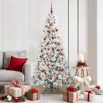 vidaXL Künstlicher klappbarer Weihnachtsbaum Weiß 180 cm PE und PVC