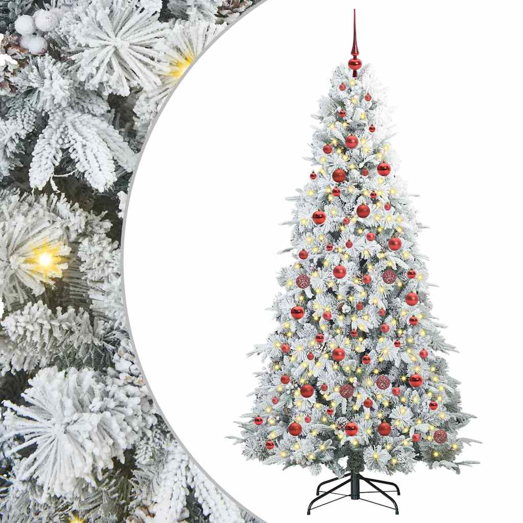 vidaXL Künstlicher klappbarer Weihnachtsbaum Weiß 180 cm PE und PVC