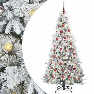 vidaXL Künstlicher klappbarer Weihnachtsbaum Weiß 180 cm PE und PVC