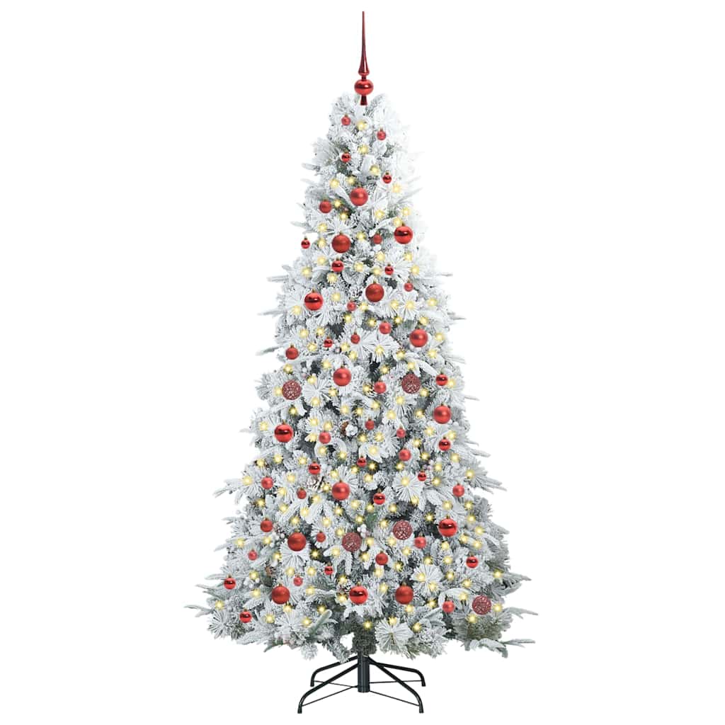 vidaXL Künstlicher klappbarer Weihnachtsbaum Weiß 180 cm PE und PVC