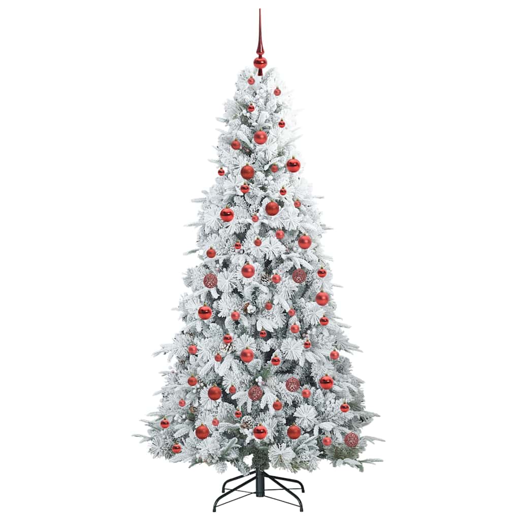vidaXL Künstlicher klappbarer Weihnachtsbaum Weiß 180 cm PE und PVC