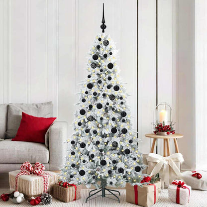 vidaXL Künstlicher klappbarer Weihnachtsbaum Weiß 180 cm PE und PVC