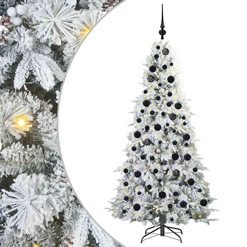 vidaXL Künstlicher klappbarer Weihnachtsbaum Weiß 180 cm PE und PVC