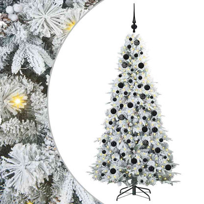 vidaXL Künstlicher klappbarer Weihnachtsbaum Weiß 180 cm PE und PVC