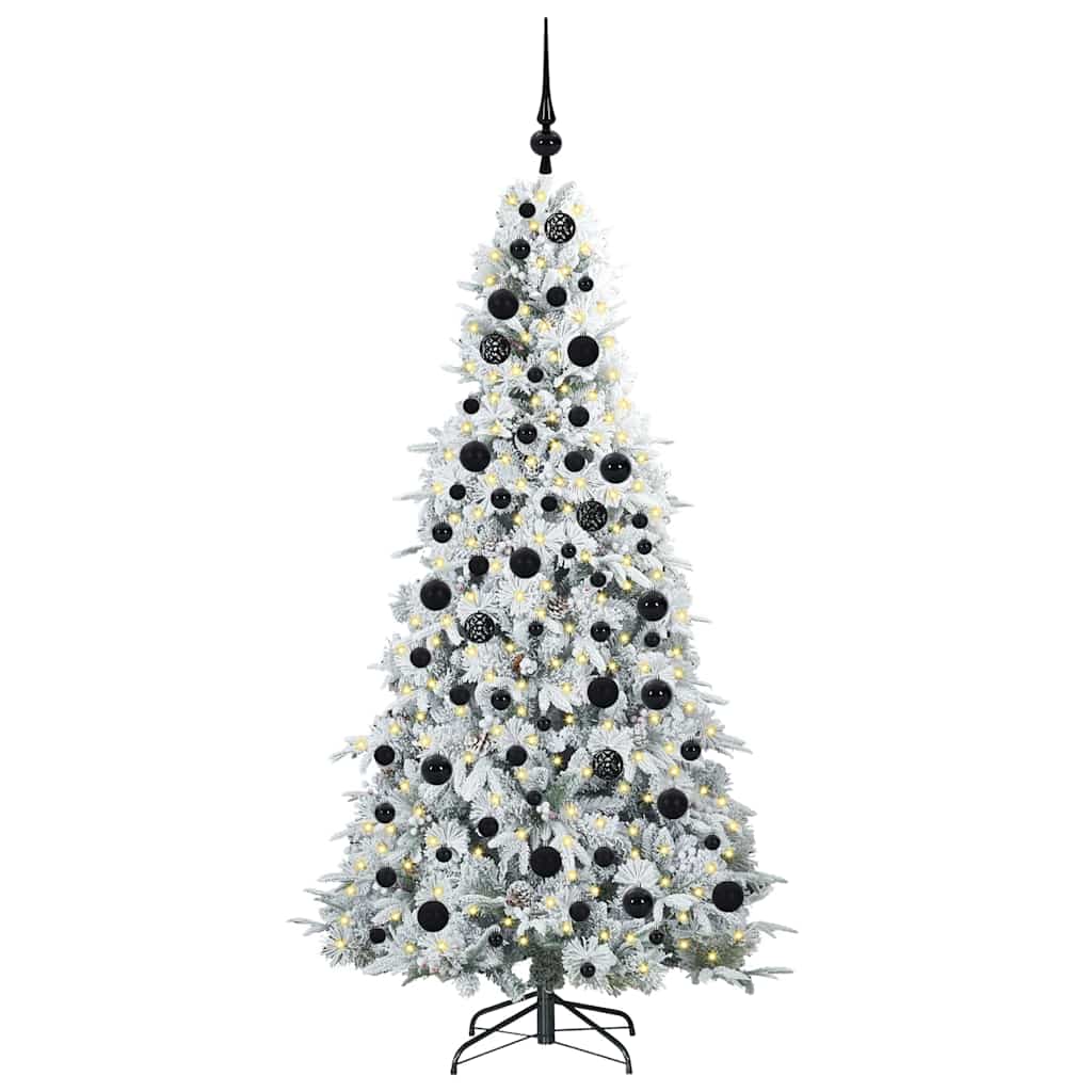 vidaXL Künstlicher klappbarer Weihnachtsbaum Weiß 180 cm PE und PVC
