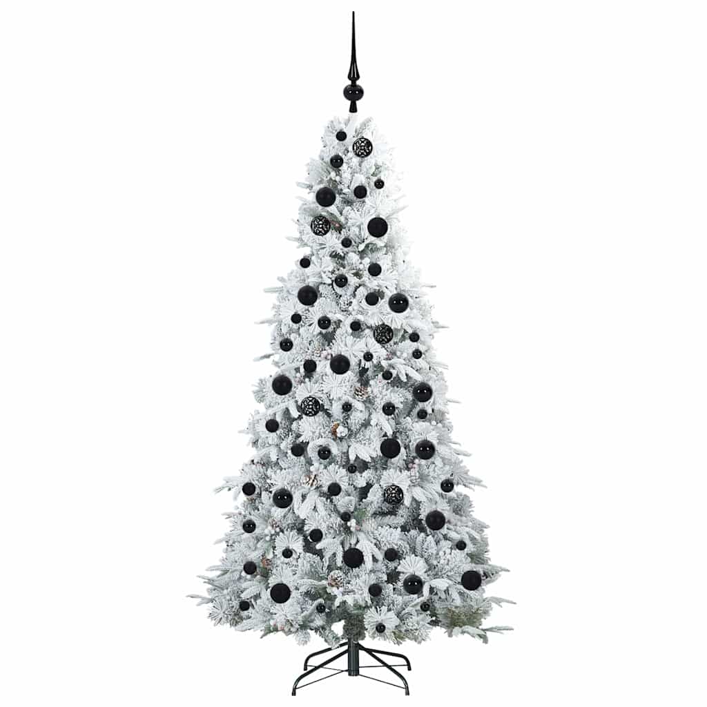 vidaXL Künstlicher klappbarer Weihnachtsbaum Weiß 180 cm PE und PVC