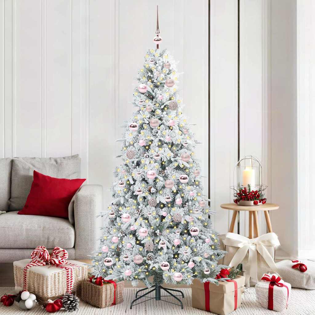 vidaXL Künstlicher klappbarer Weihnachtsbaum Weiß 180 cm PE und PVC