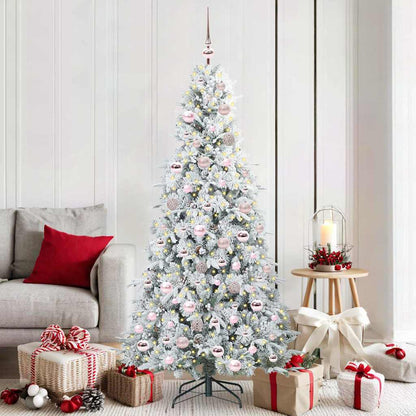 vidaXL Künstlicher klappbarer Weihnachtsbaum Weiß 180 cm PE und PVC