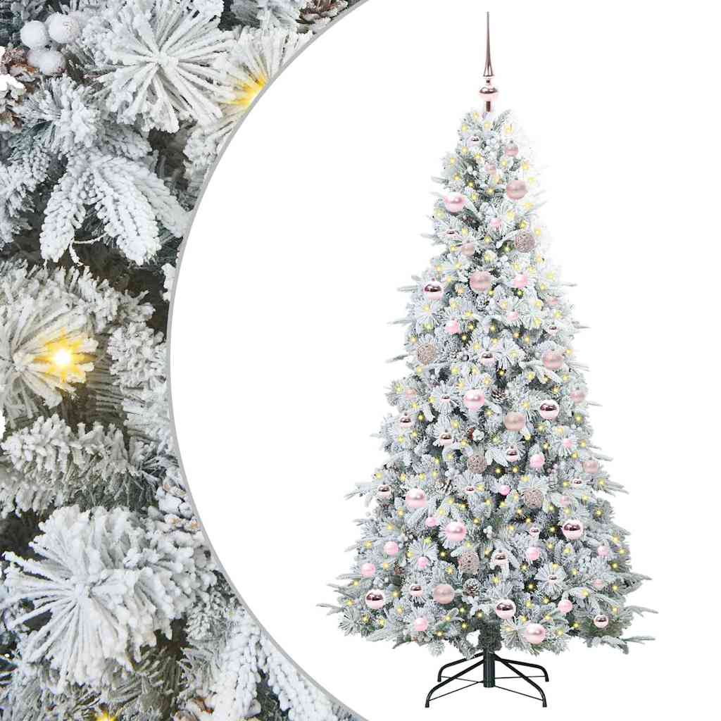 vidaXL Künstlicher klappbarer Weihnachtsbaum Weiß 180 cm PE und PVC