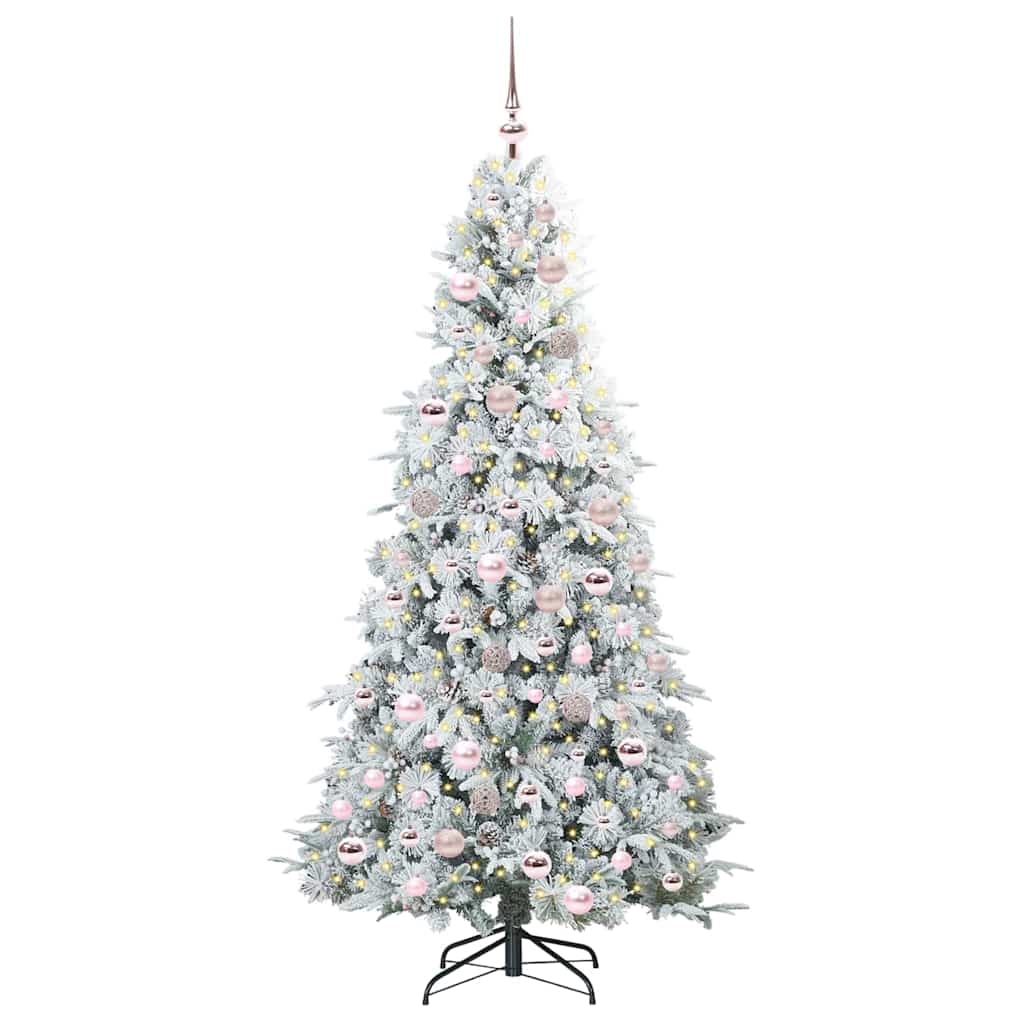 vidaXL Künstlicher klappbarer Weihnachtsbaum Weiß 180 cm PE und PVC