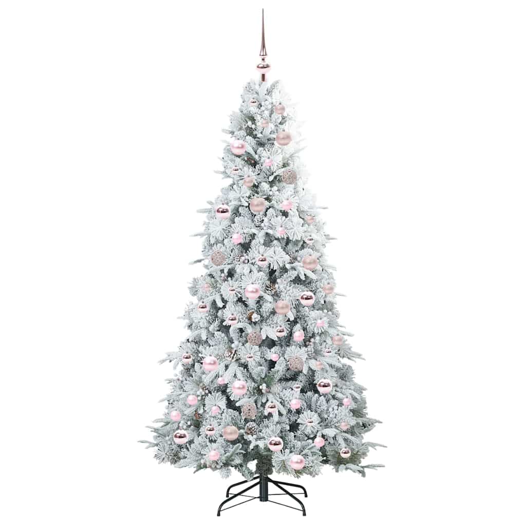 vidaXL Künstlicher klappbarer Weihnachtsbaum Weiß 180 cm PE und PVC