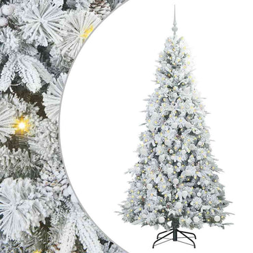vidaXL Künstlicher klappbarer Weihnachtsbaum Weiß 180 cm PE und PVC
