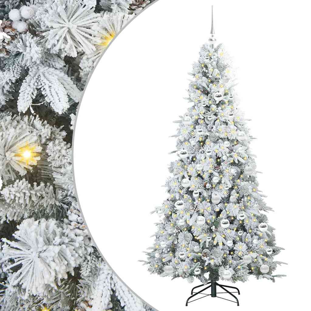 vidaXL Künstlicher klappbarer Weihnachtsbaum Weiß 180 cm PE und PVC