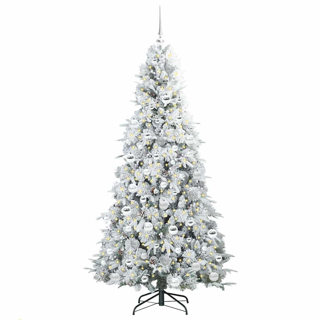 vidaXL Künstlicher klappbarer Weihnachtsbaum Weiß 180 cm PE und PVC