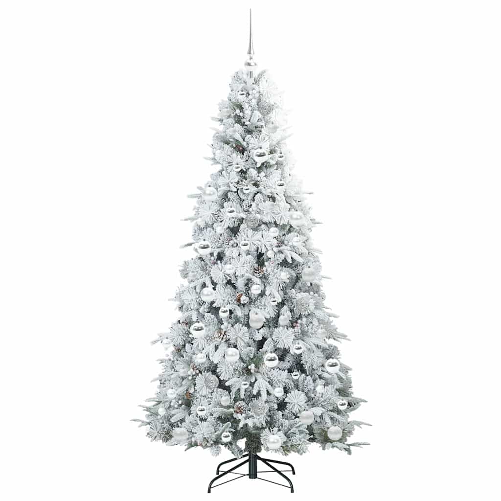 vidaXL Künstlicher klappbarer Weihnachtsbaum Weiß 180 cm PE und PVC