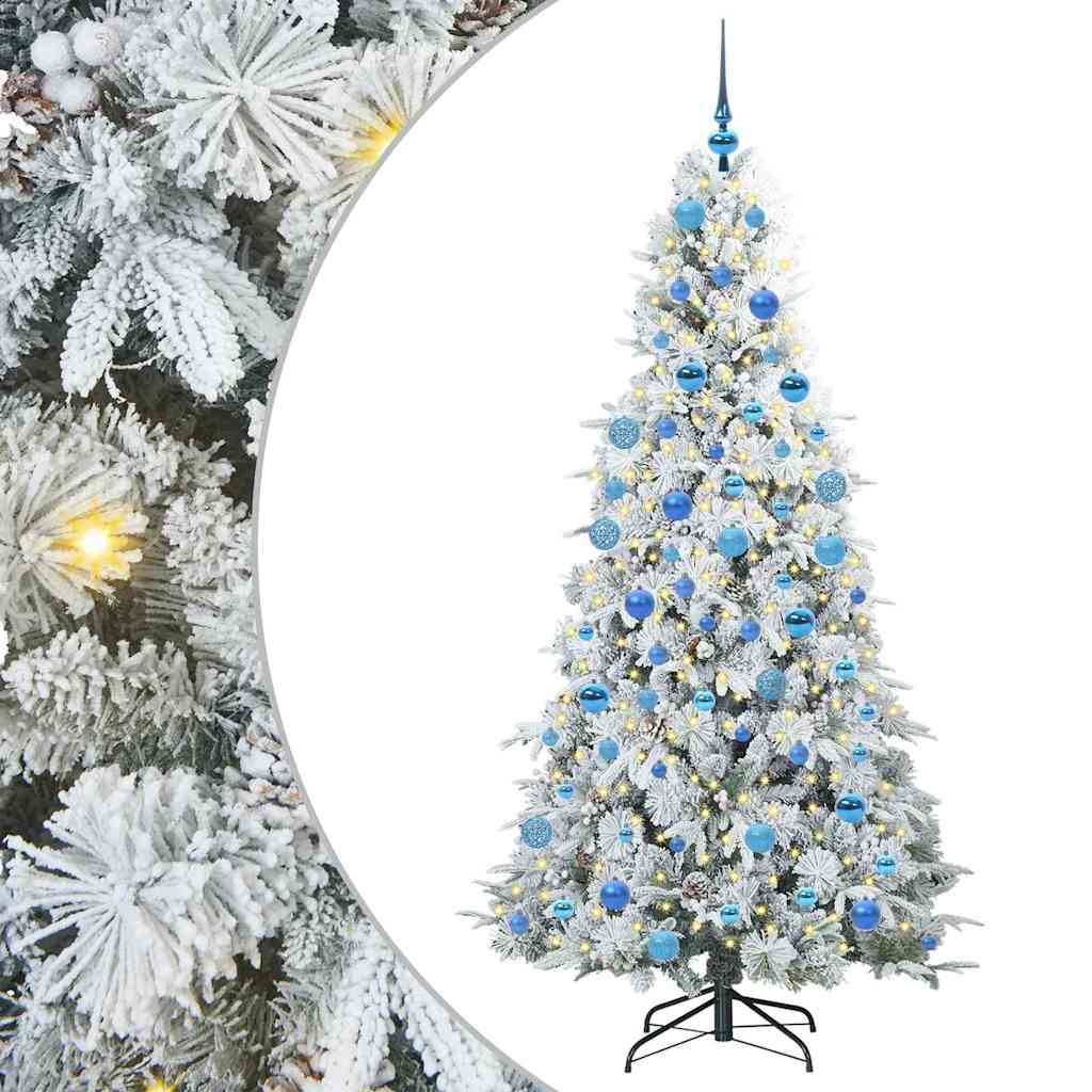 vidaXL Künstlicher klappbarer Weihnachtsbaum Weiß 180 cm PE und PVC