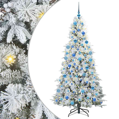 vidaXL Künstlicher klappbarer Weihnachtsbaum Weiß 180 cm PE und PVC