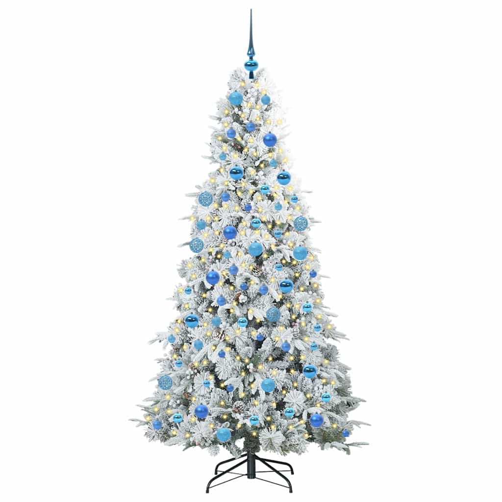 vidaXL Künstlicher klappbarer Weihnachtsbaum Weiß 180 cm PE und PVC