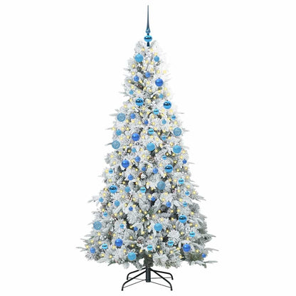 vidaXL Künstlicher klappbarer Weihnachtsbaum Weiß 180 cm PE und PVC