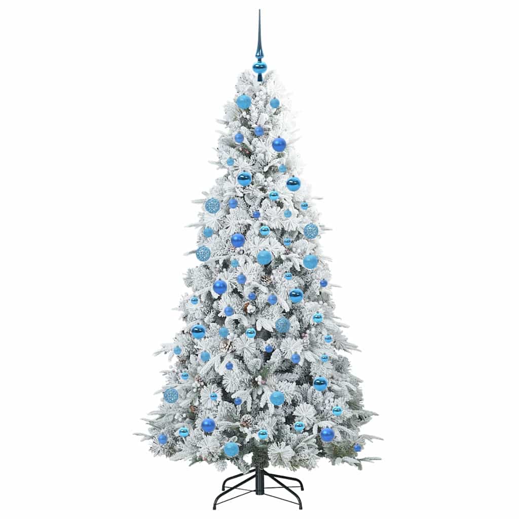 vidaXL Künstlicher klappbarer Weihnachtsbaum Weiß 180 cm PE und PVC
