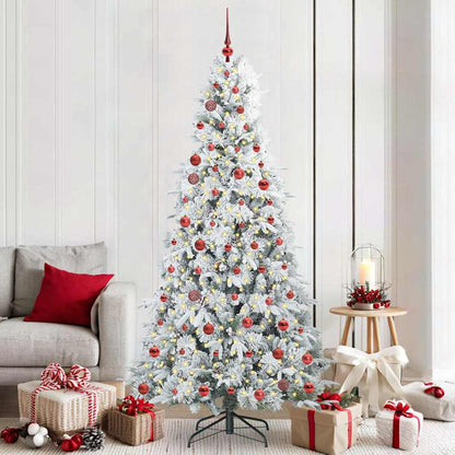vidaXL Künstlicher klappbarer Weihnachtsbaum Weiß 210 cm PE und PVC