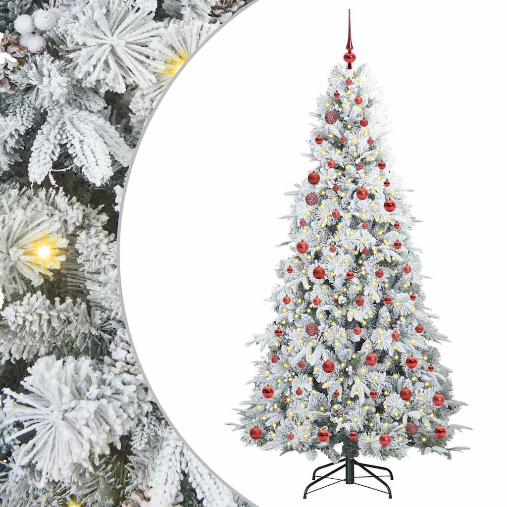 vidaXL Künstlicher klappbarer Weihnachtsbaum Weiß 210 cm PE und PVC