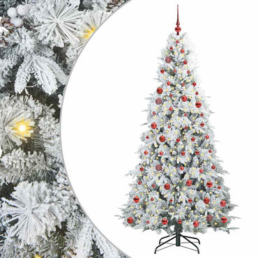 vidaXL Künstlicher klappbarer Weihnachtsbaum Weiß 210 cm PE und PVC