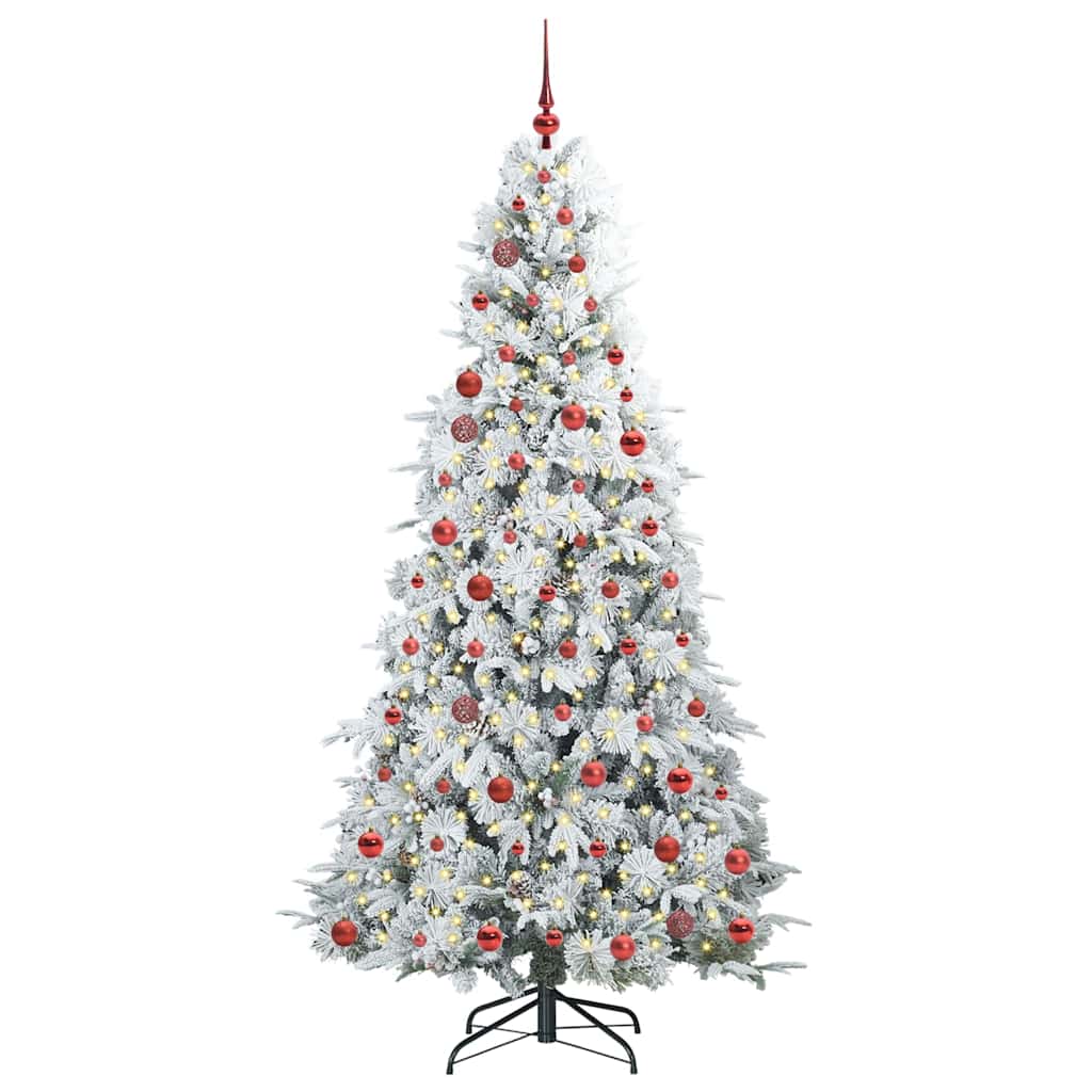 vidaXL Künstlicher klappbarer Weihnachtsbaum Weiß 210 cm PE und PVC