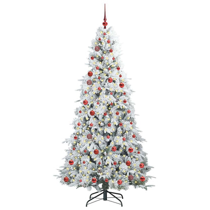 vidaXL Künstlicher klappbarer Weihnachtsbaum Weiß 210 cm PE und PVC