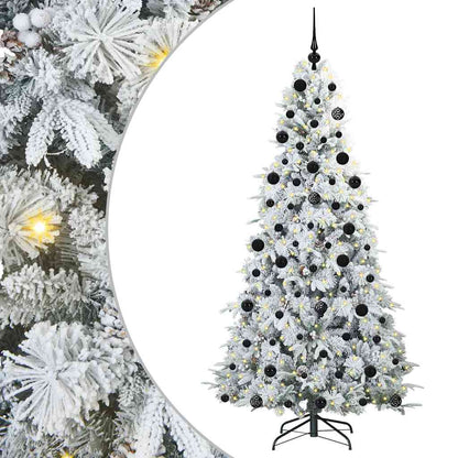 vidaXL Künstlicher klappbarer Weihnachtsbaum Weiß 210 cm PE und PVC