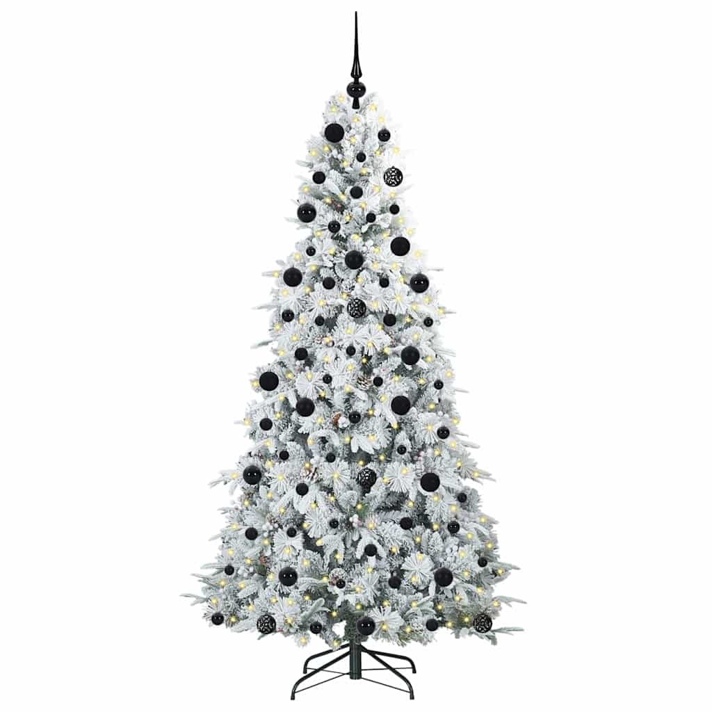 vidaXL Künstlicher klappbarer Weihnachtsbaum Weiß 210 cm PE und PVC