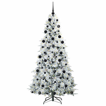 vidaXL Künstlicher klappbarer Weihnachtsbaum Weiß 210 cm PE und PVC
