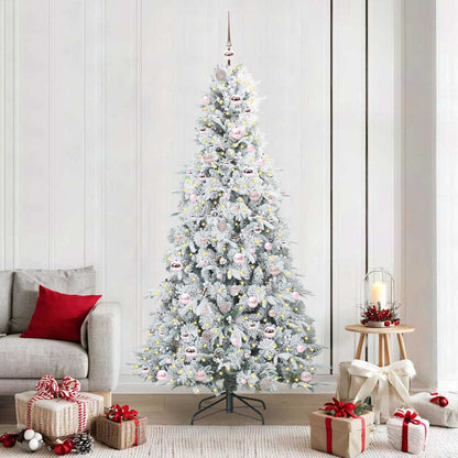 vidaXL Künstlicher klappbarer Weihnachtsbaum Weiß 210 cm PE und PVC