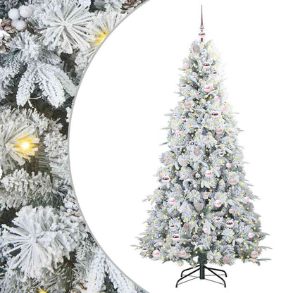 vidaXL Künstlicher klappbarer Weihnachtsbaum Weiß 210 cm PE und PVC