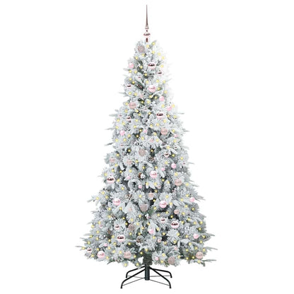 vidaXL Künstlicher klappbarer Weihnachtsbaum Weiß 210 cm PE und PVC