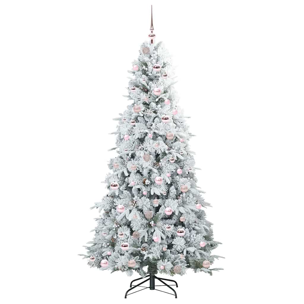 vidaXL Künstlicher klappbarer Weihnachtsbaum Weiß 210 cm PE und PVC