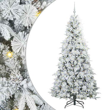 vidaXL Künstlicher klappbarer Weihnachtsbaum Weiß 210 cm PE und PVC