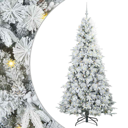 vidaXL Künstlicher klappbarer Weihnachtsbaum Weiß 210 cm PE und PVC