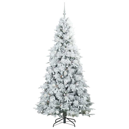 vidaXL Künstlicher klappbarer Weihnachtsbaum Weiß 210 cm PE und PVC
