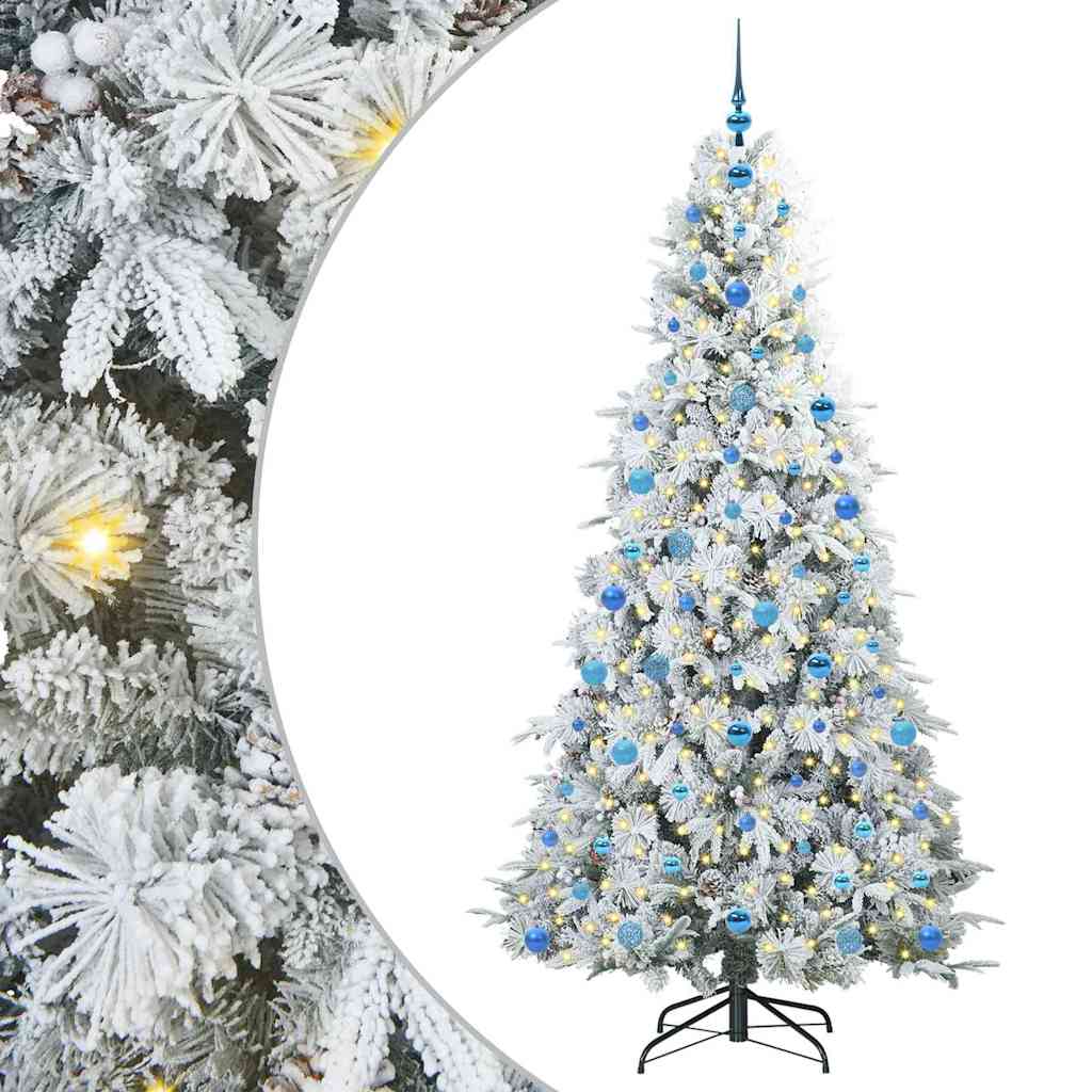 vidaXL Künstlicher klappbarer Weihnachtsbaum Weiß 210 cm PE und PVC