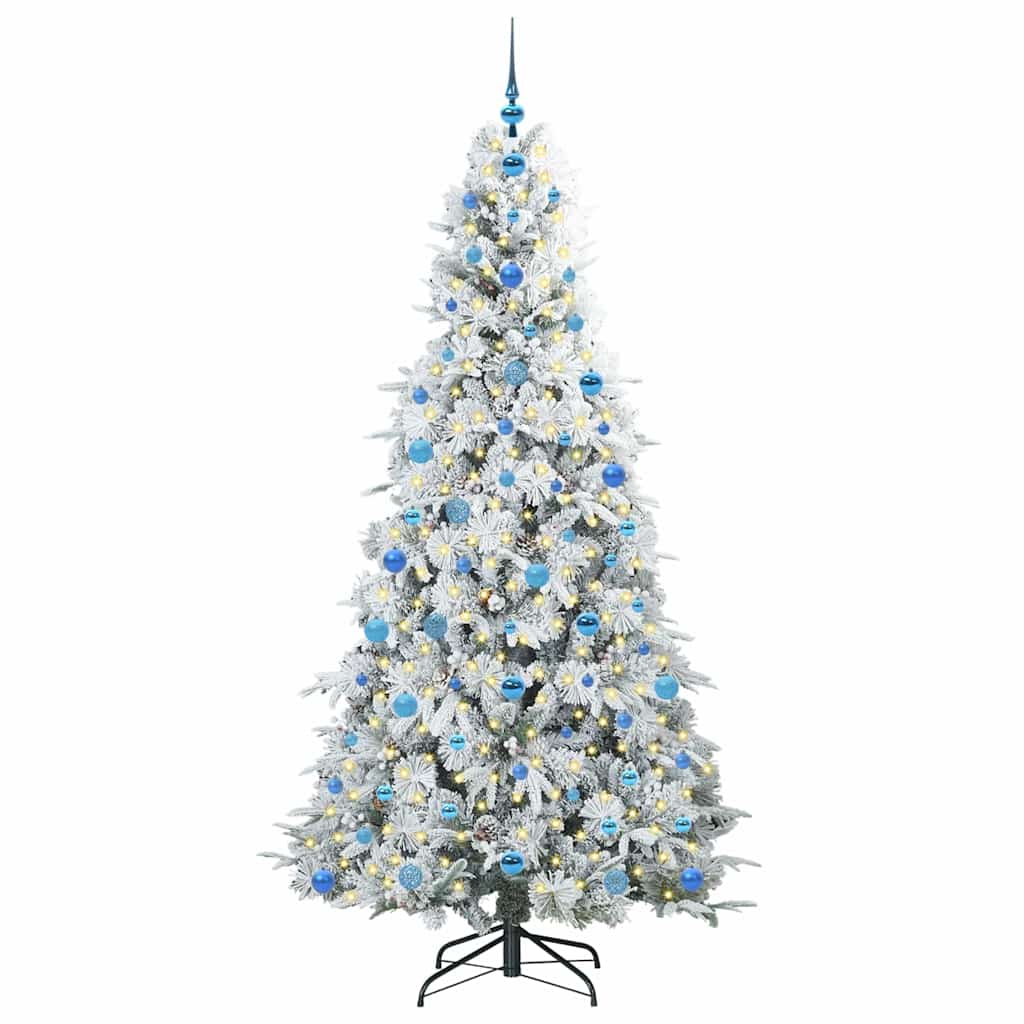 vidaXL Künstlicher klappbarer Weihnachtsbaum Weiß 210 cm PE und PVC