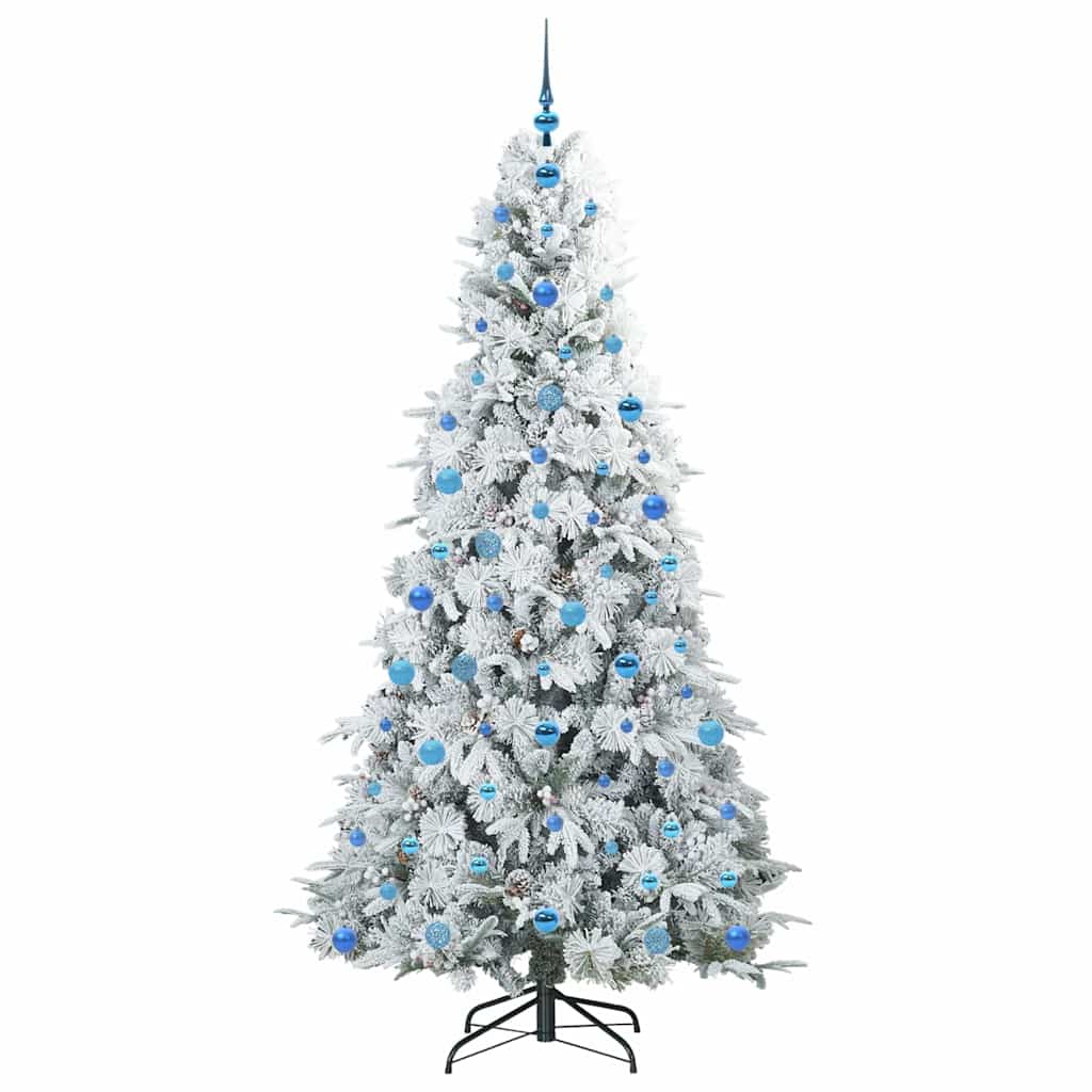 vidaXL Künstlicher klappbarer Weihnachtsbaum Weiß 210 cm PE und PVC