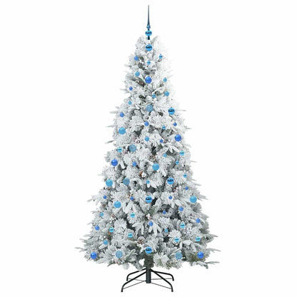 vidaXL Künstlicher klappbarer Weihnachtsbaum Weiß 210 cm PE und PVC